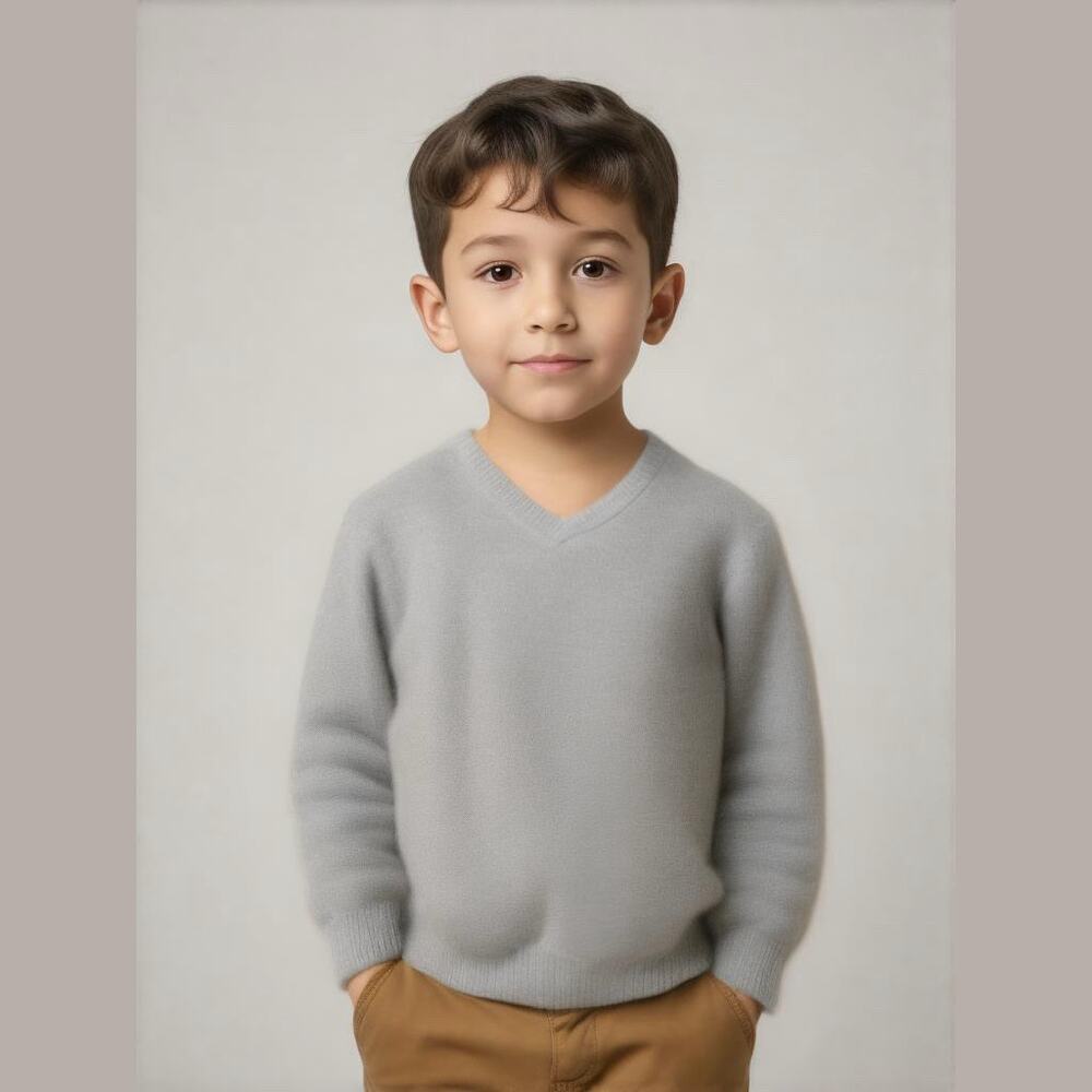 Gymboree Boys Sweater Size XS 4‎ Essentials Gray V-Neck Long Sleeve Solid NEW
